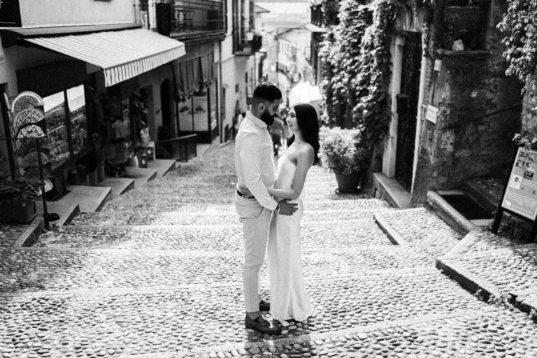 couple in bellagio photographed in film